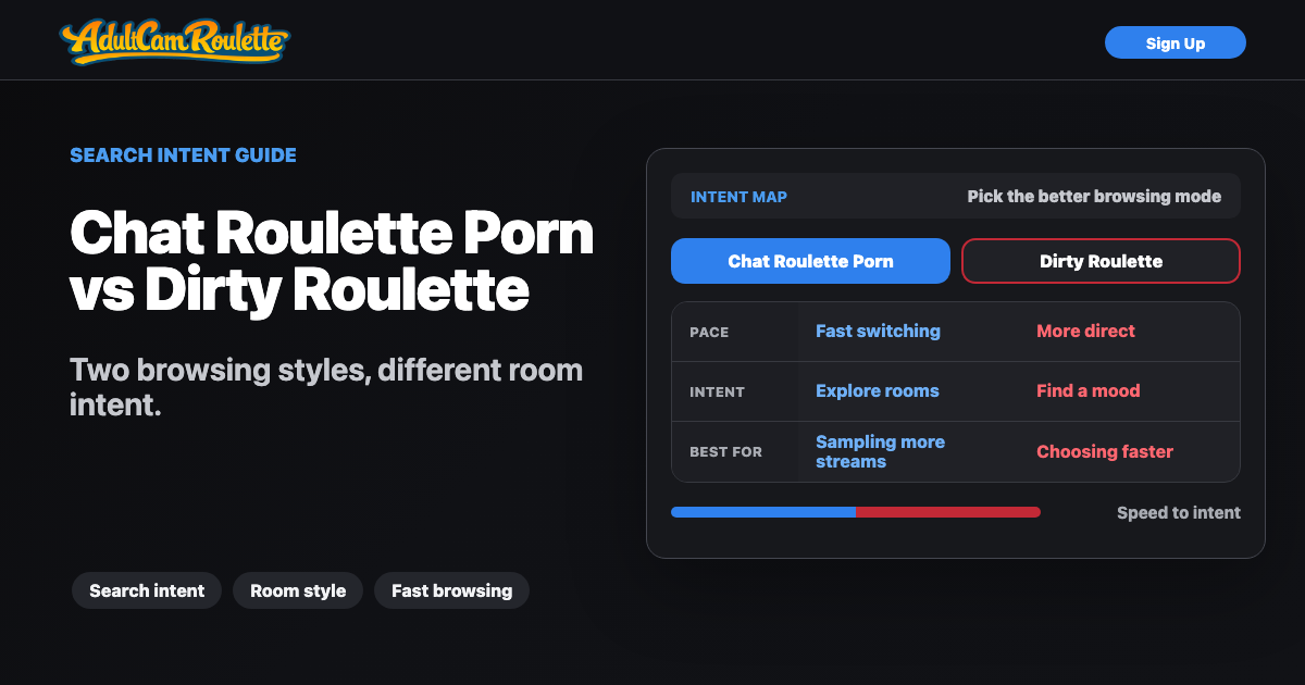 Intent map comparing Chat Roulette Porn and Dirty Roulette browsing styles